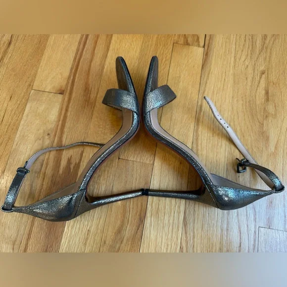 Tory Burch Keri Crackled Metallic Sandal Pewter Stiletto Heels size 8.5 - Picture 10 of 10